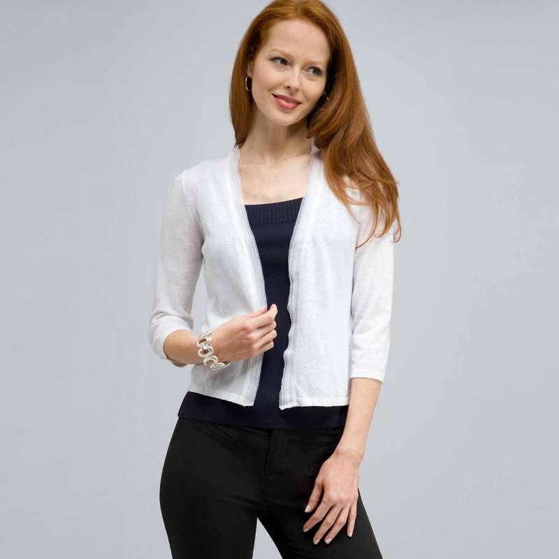 Woven Trimmed Cardigan. image number 0