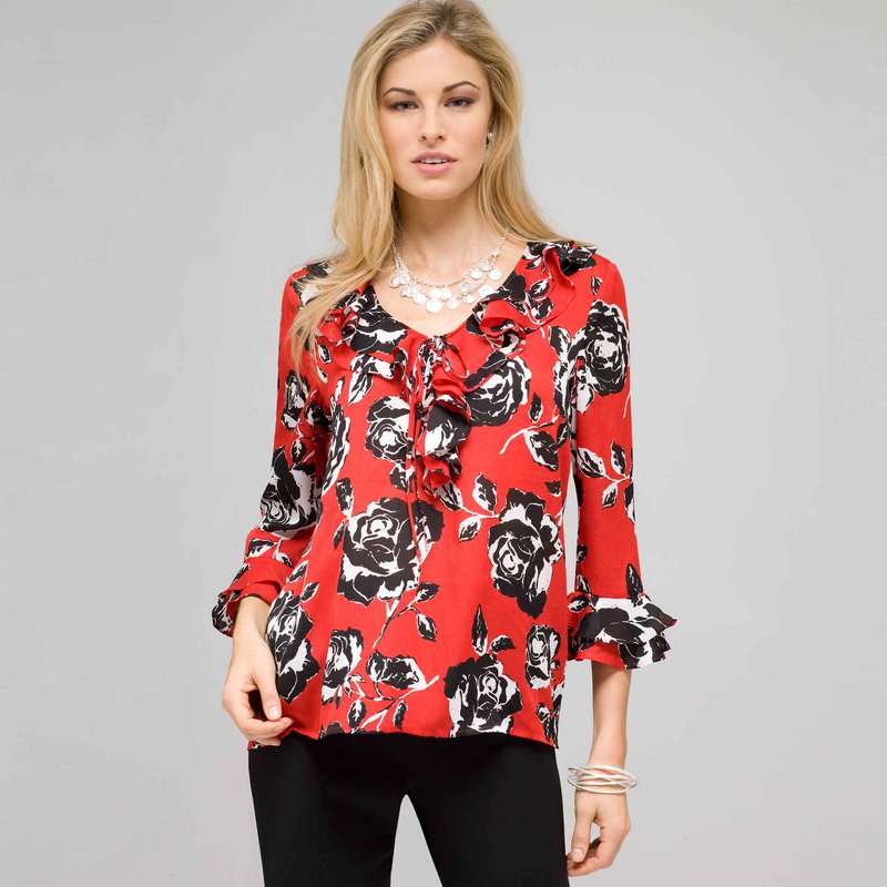 Floral Ruffle Top image number 0
