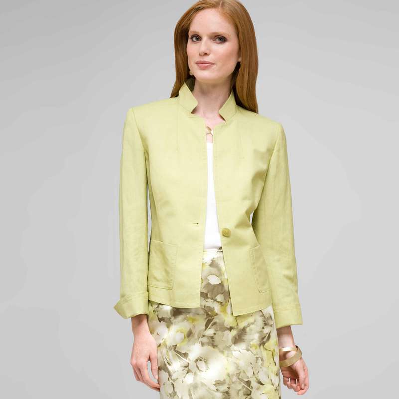 Washable Linen 1 Button Jacket image number 0