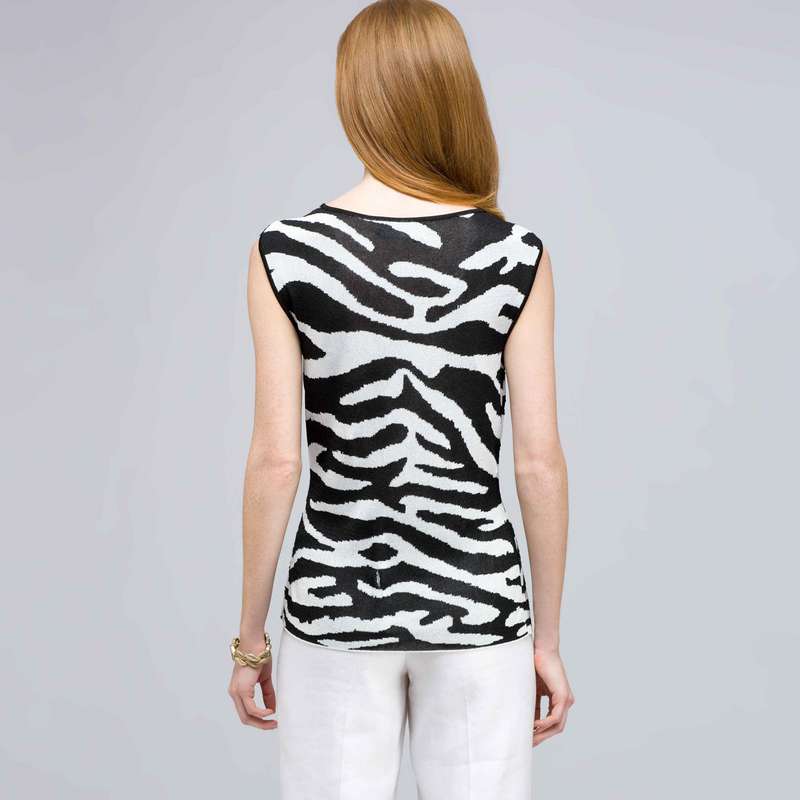 Sequined Animal Print Shell. image number 1