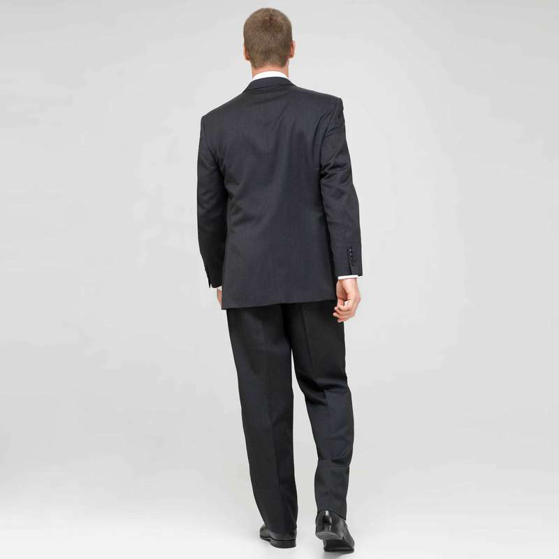 Charcoal Single Pleat Wool Suit image number 1