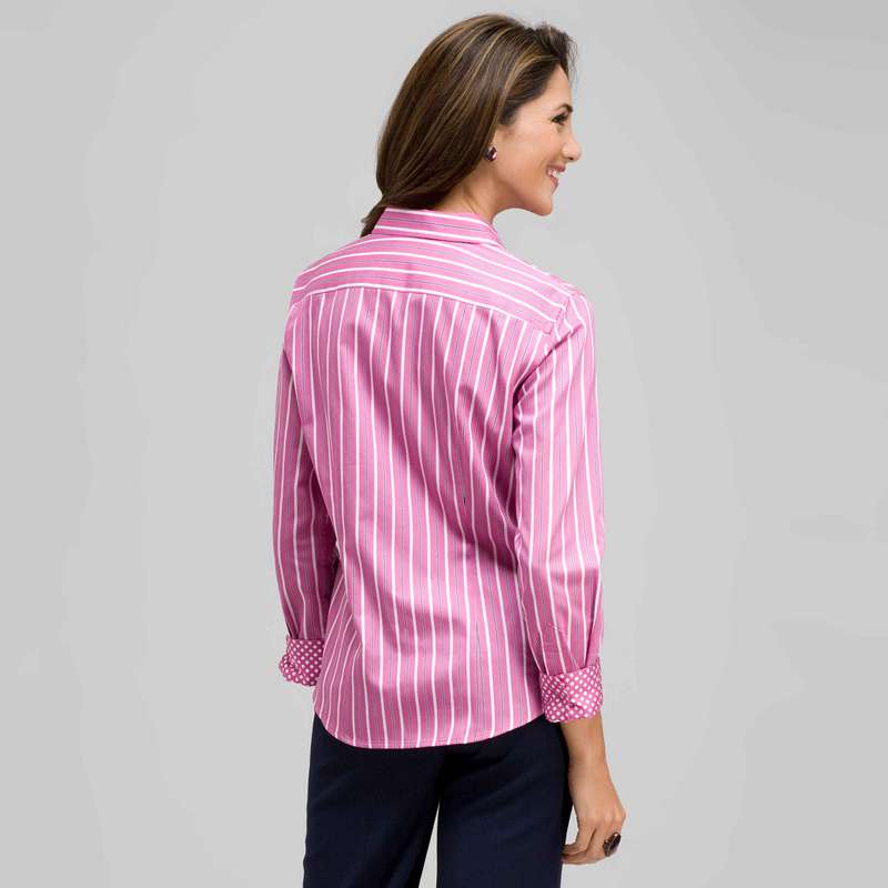Striped Button Down with Pot Dot Cuffs image number 1