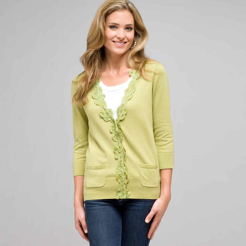 Lace Trimmed Cardigan image number 0